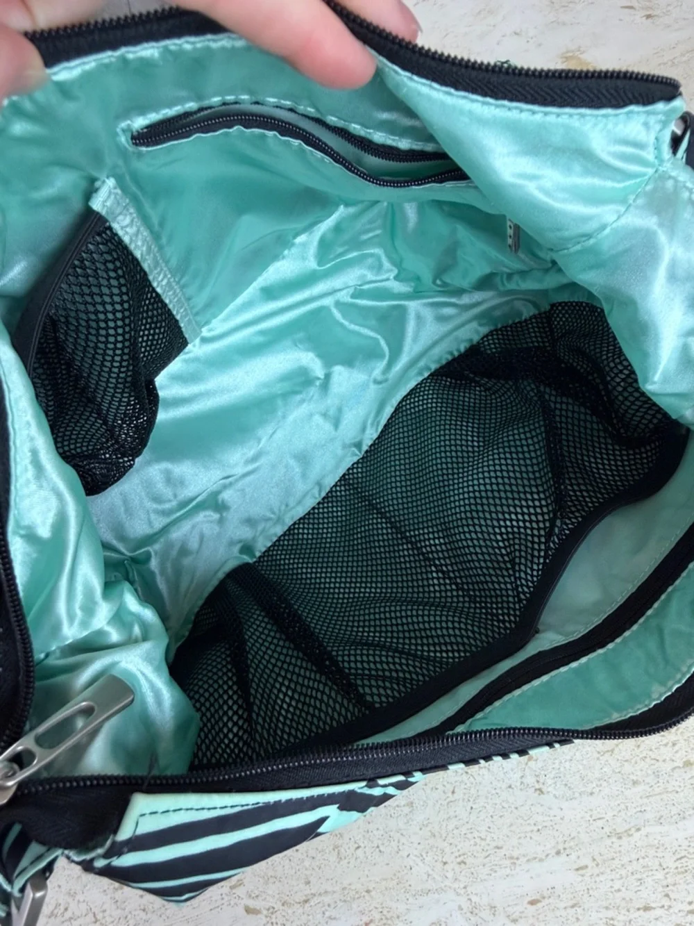JuJuBe Mint Chip Diaper Bag Set + Mini Bag & Changing Pad | Gently Used
